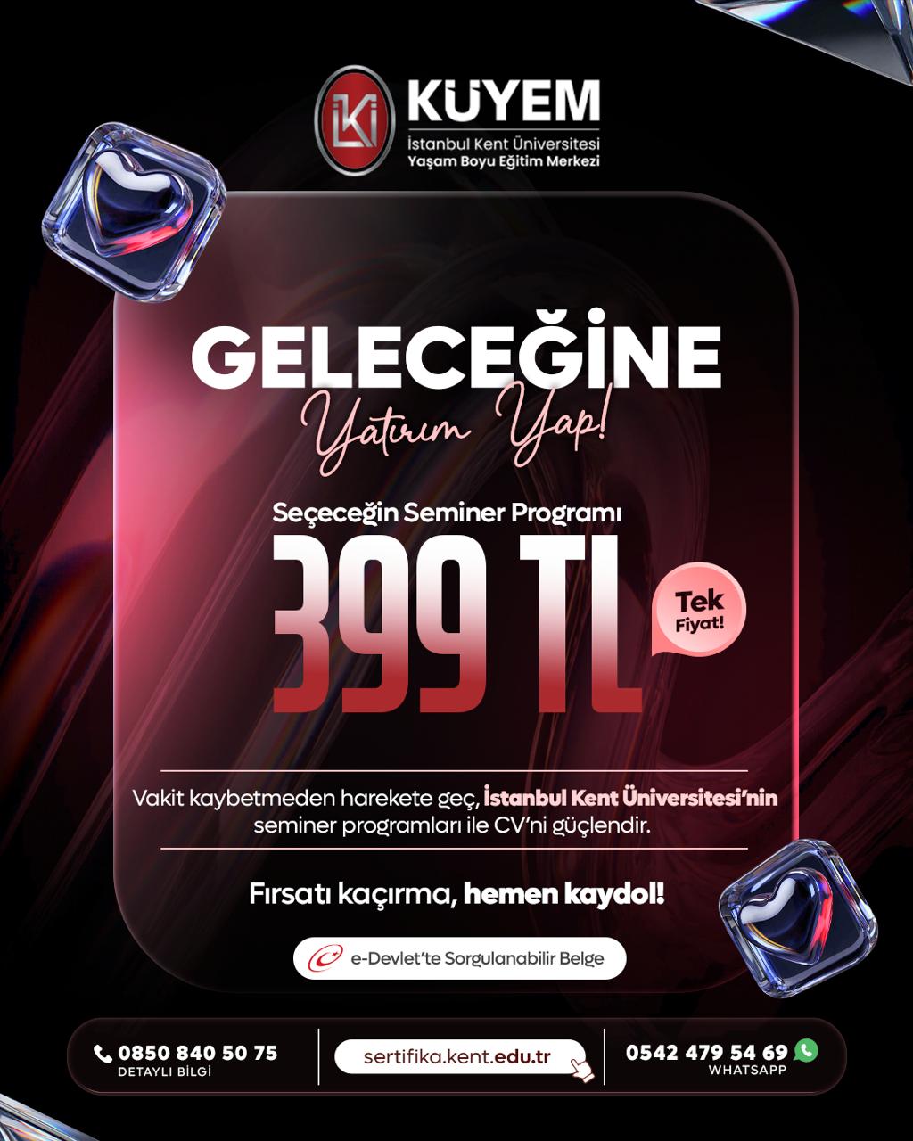 Seçeceğin 2 Seminer Programı Sadece 399₺